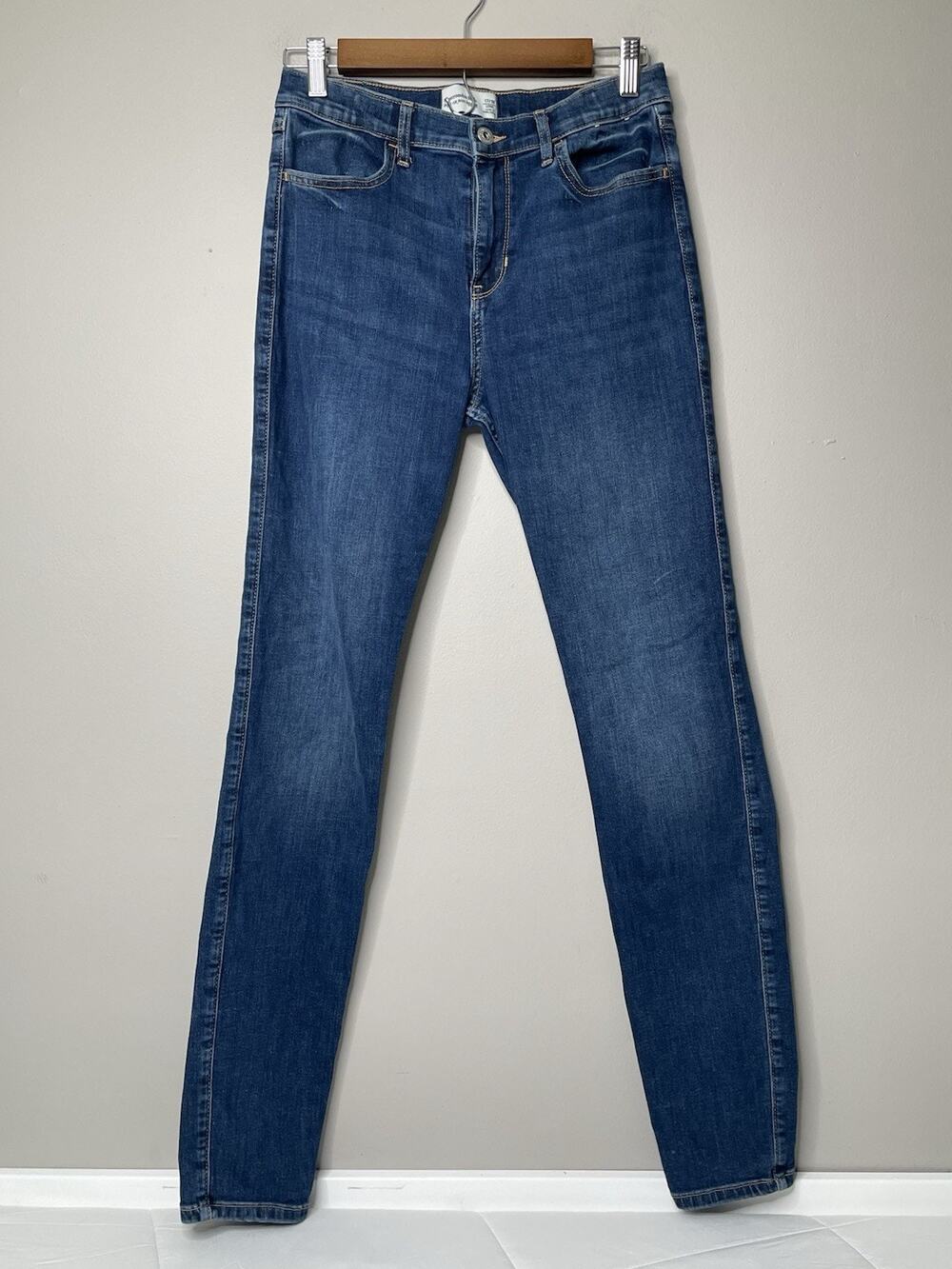 Abercrombie Kids High Rise Wide Leg Jeans Girls 17/18 Long Blue Denim